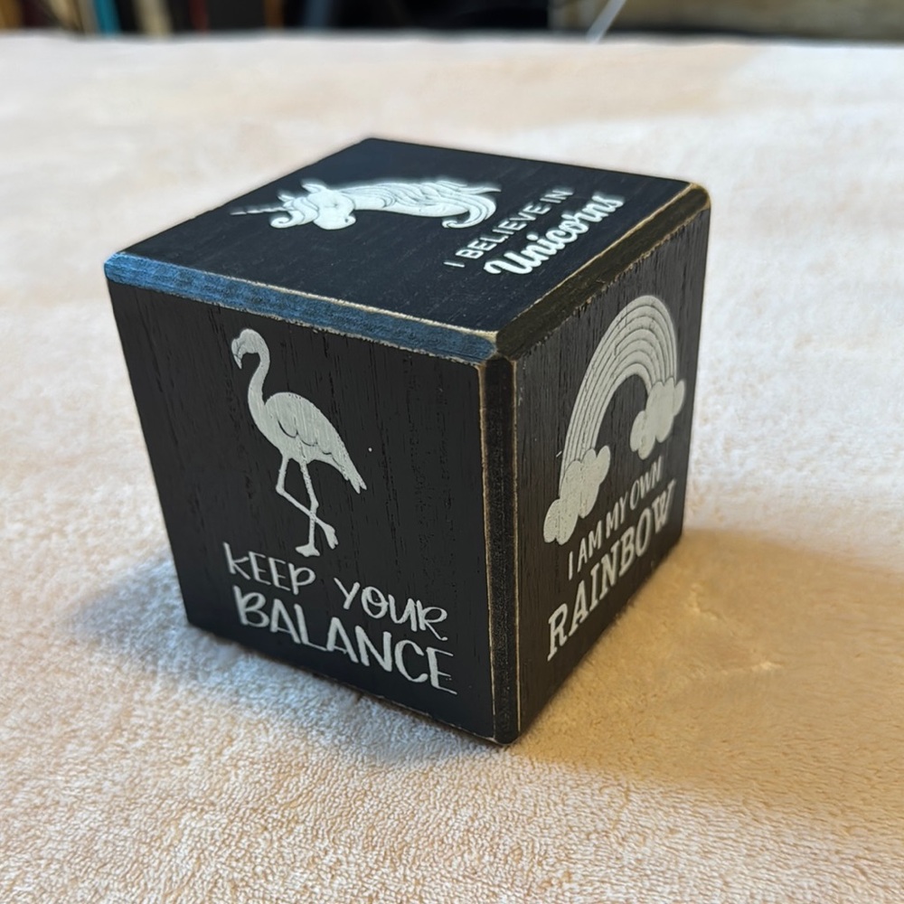 Black Wooden Inspirational Block